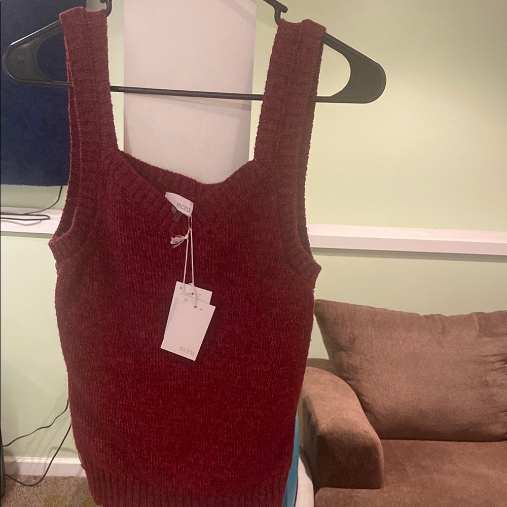 Red Knit Tank Top